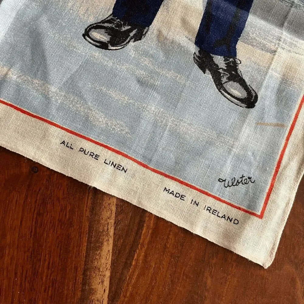 VTG Irish Linen Tea Towel City of Westminster Policeman Big Ben 20x30